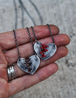 Pre-Order! Mended Heart Necklace - Sterling Silver and Thread - Choose your Thread Color