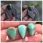 Pre-Order Large Mixed Metal Cicada Pendant - Choose Your Stone - Turquoise