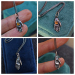 Pre-Order! Keeper of the Light - Tiny Hand Charm - Citrine or Rainbow Moonstone - 18" Chain Included