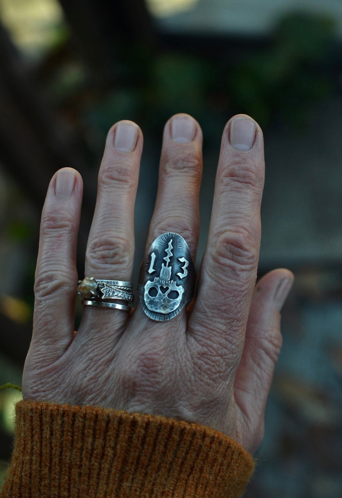 PRE-ORDER - Burning the Candle Ring - Moons or Lucky 13 - Made in Your Size!