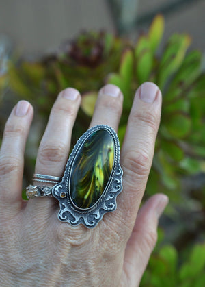 PRE-ORDER - Large Deep Currents RING - Choose Your Stone and Ring Size