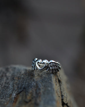 Winged Heart Ring - Sterling Silver - Only One ring in Size 11 is left!