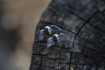 Winged Skull Studs - Sterling Silver