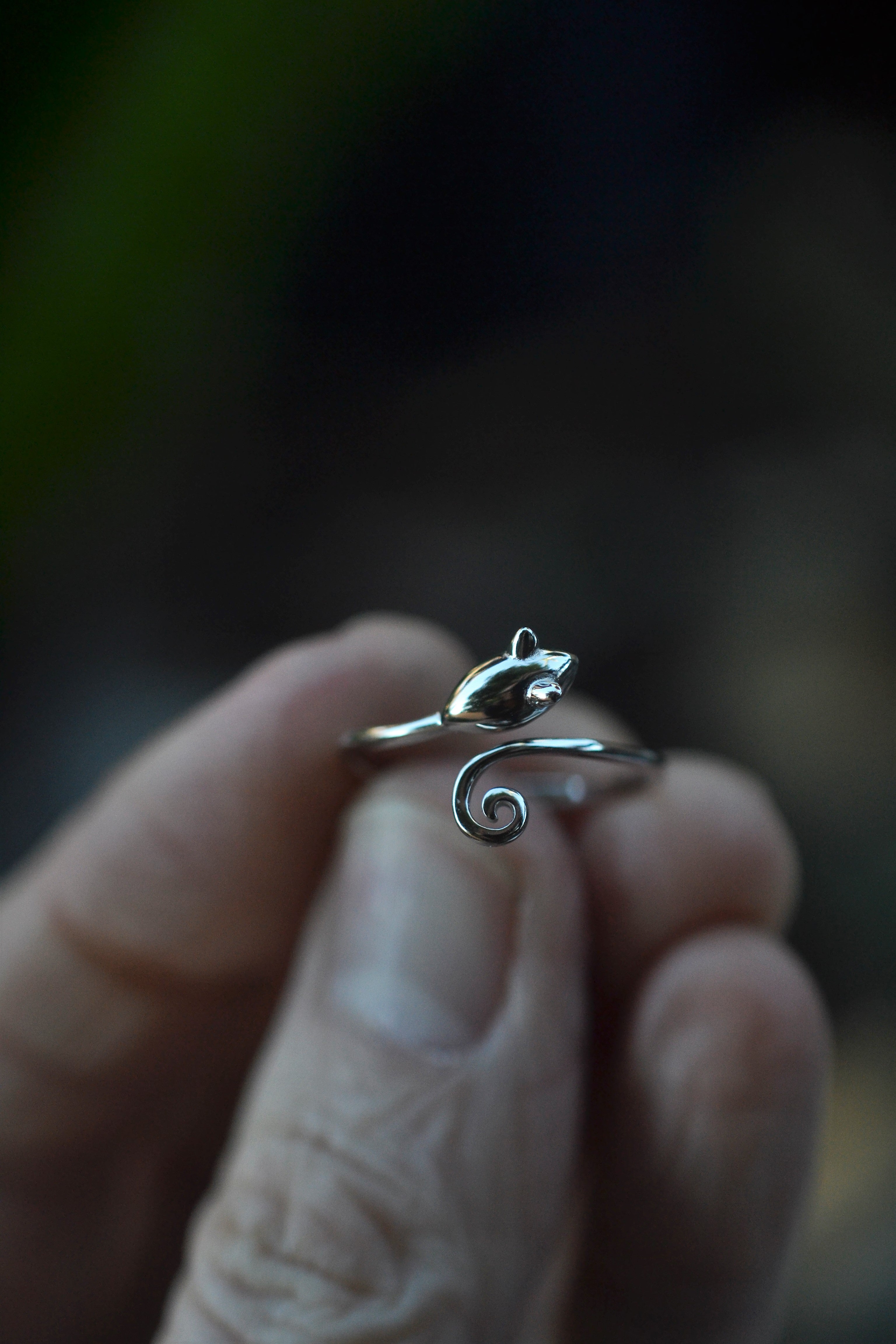 Mouse Ring - Slightly Adjustable - Sterling Silver