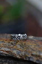 Last One! Flowered Band Ring - Sterling Silver - SIZE 6 ONLY!