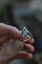 SALE! Goddess Ring - Rainbow Moonstone - Sterling Silver