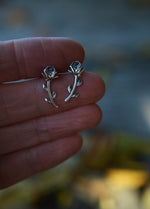 Climbing Rose Studs - Sterling Silver
