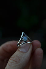 SALE! Goddess Ring - Rainbow Moonstone - Sterling Silver