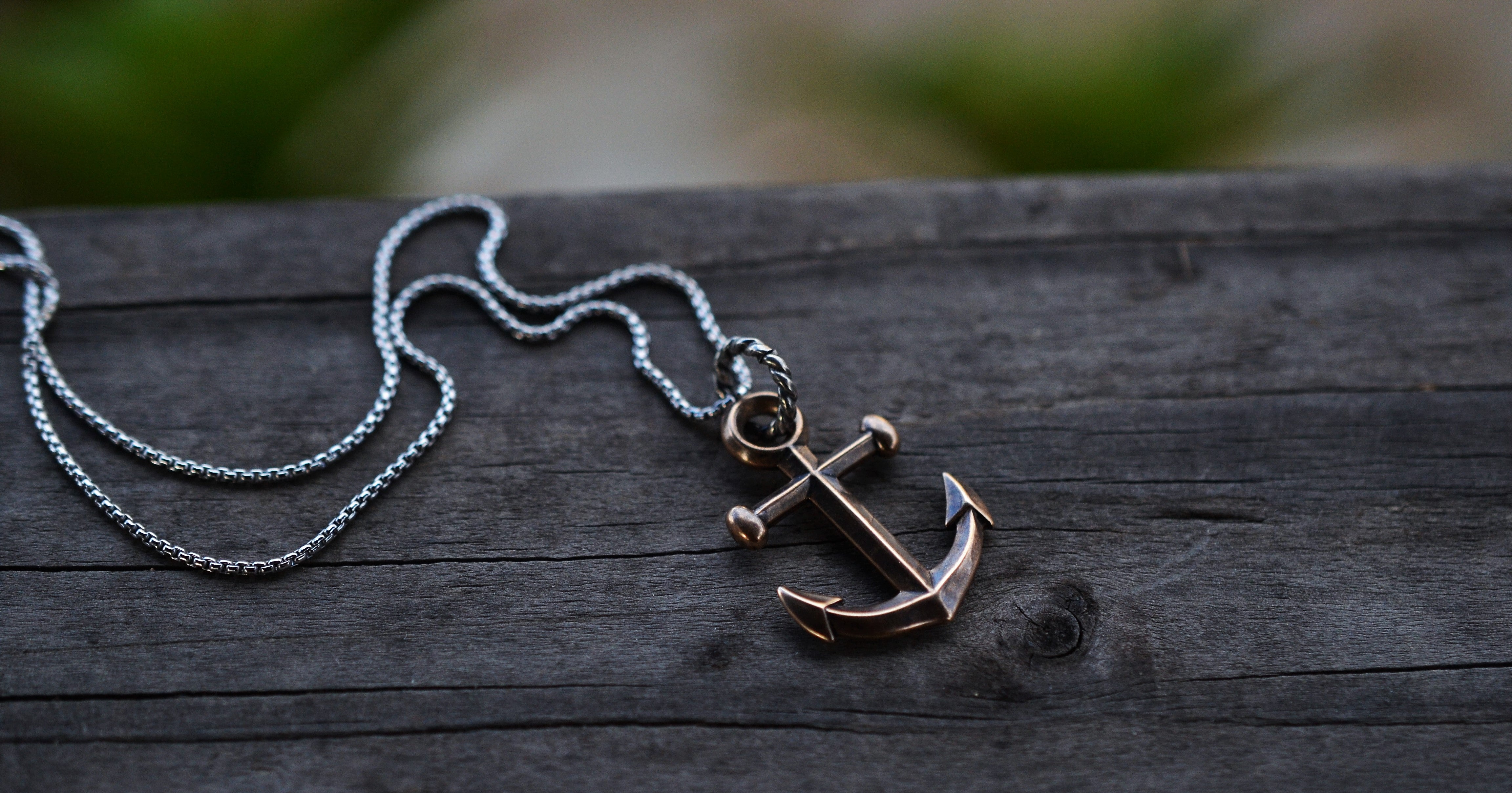Bronze Anchor Charms - 16" or 18" Chain Included