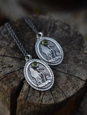 Only 1 More Available! Not Today Reaper - Peridot -18" Chain Included