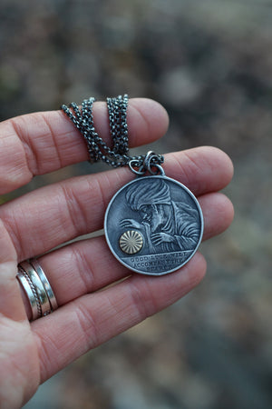 The Fortune Teller  - Double Sided Lucky Medallion - Chain Included