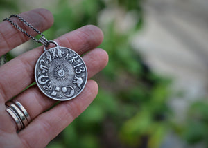 Double Sided Lucky Medallion. The Lucky Charm Necklace. Chain Included