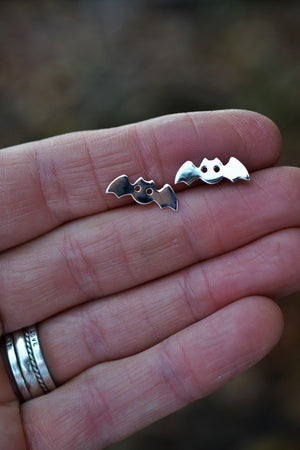 Cute Bat Studs - Sterling Silver