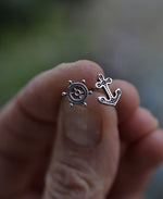 Anchor/Helm Mis-matched Studs - Sterling Silver