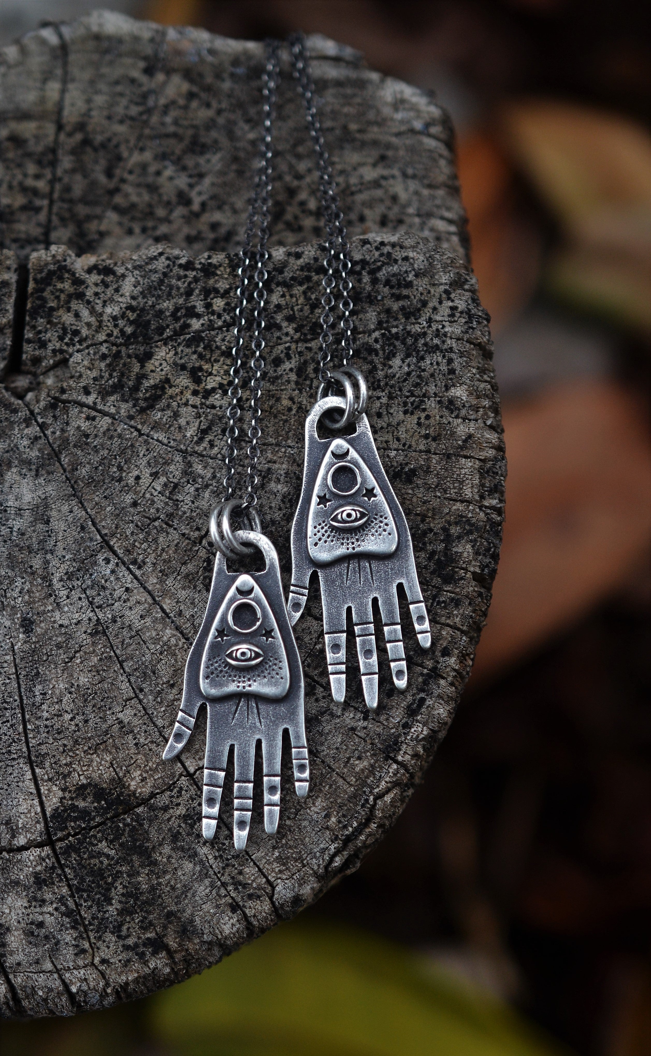 The Seer Hand Charm - Sterling Silver Necklace - 18" Chain Included