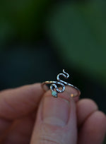 Celestial Snake Ring - Opal - Sterling Silver - Only Size 10 is Left!