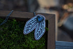 Large Mixed Metal Cicada Pendant - Labradorite