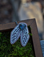 Large Mixed Metal Cicada Pendant - Labradorite