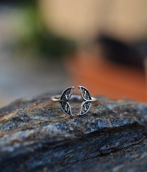 Mermaid/Whale Tail Ring - Slightly Adjustable - Sterling Silver