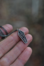 ONE Small Skeleton in Coffin Charm Necklace - Sterling Silver - Chain Included