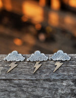 Pre-Order! Tattoo Style Mixed Metal Storm Cloud Necklace - 16" or 18" Chain Included