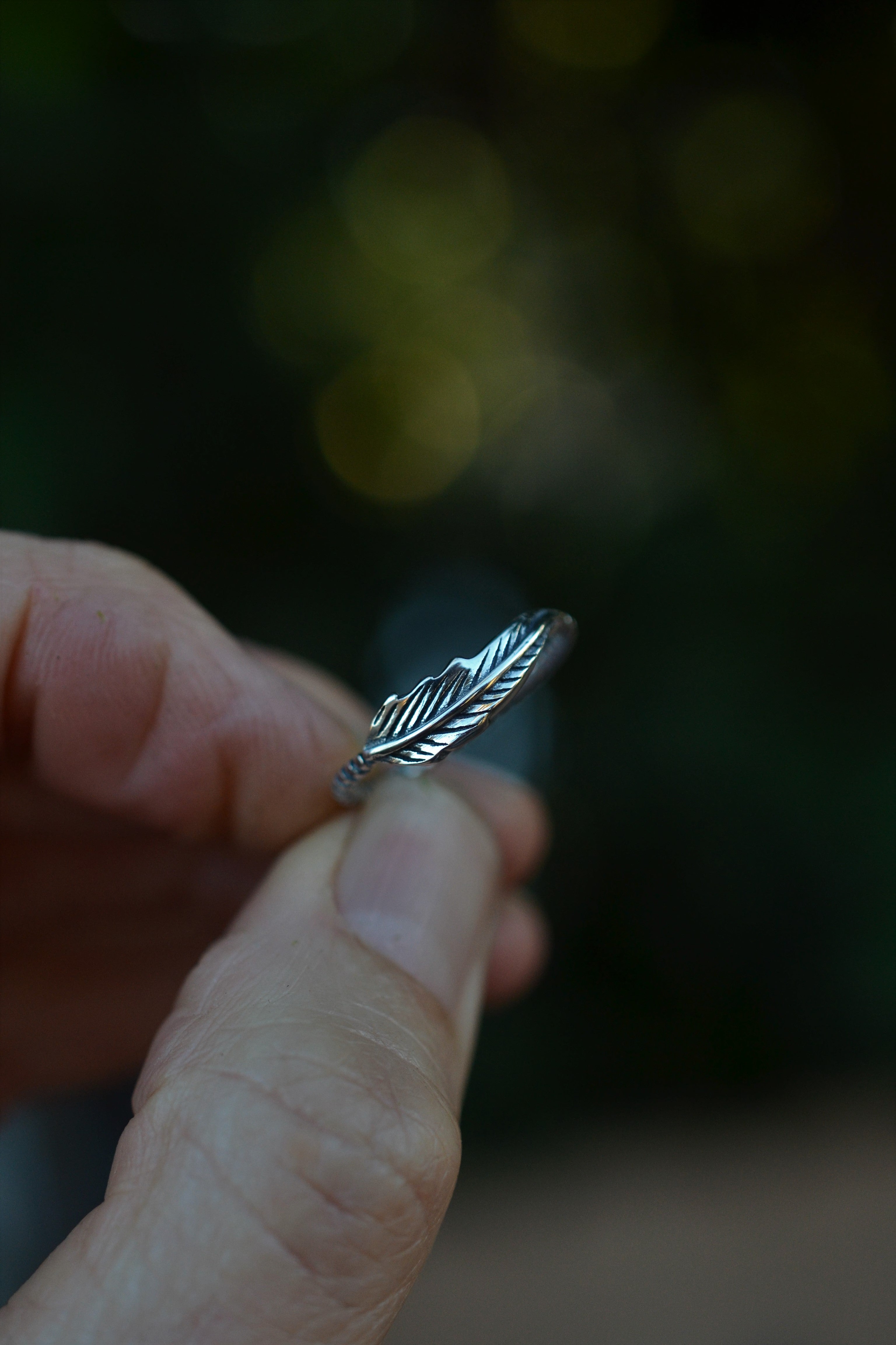 Feather Ring - Sterling Silver - SIZES 6-11!