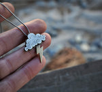 Pre-Order! Tattoo Style Mixed Metal Storm Cloud Necklace - 16" or 18" Chain Included