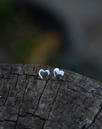 Small Puffy Heart Studs - Sterling Silver