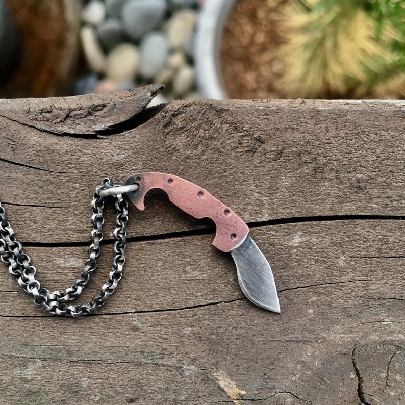 The Jagged Edge - Mini Hunting Knife Necklace - NO CHAIN